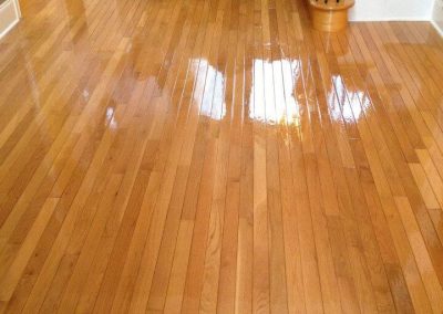 a refinished hardwood floor