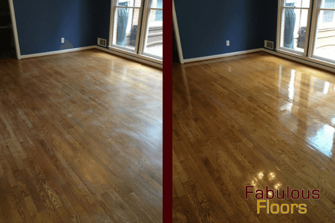 before and after hardwood floor refinishing in fort collins, co