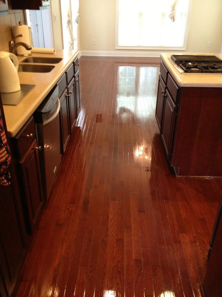 A recently refinished hardwood floor in a Centennial home
