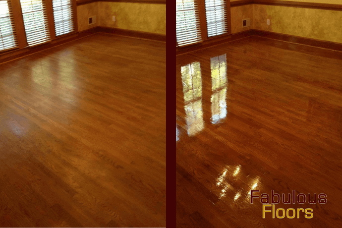 Before and After Hardwood Floor Resurfacing Centennial, CO