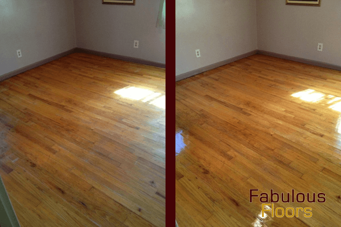 before and after wood floor refurbishing denver