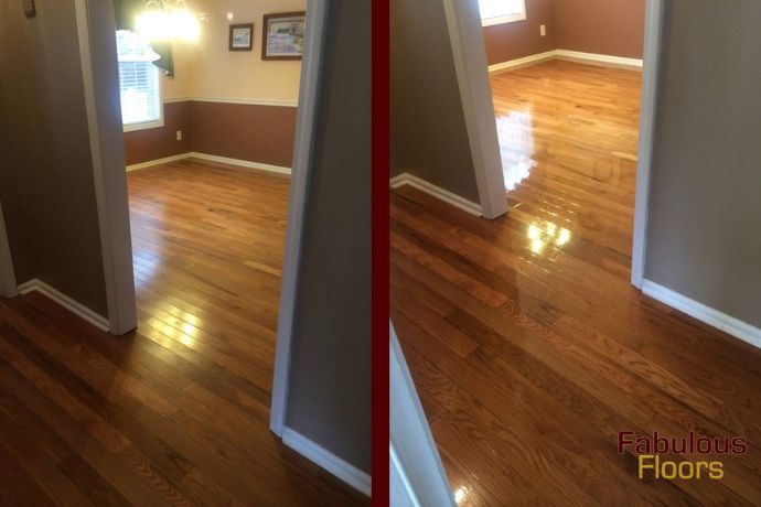 before and after floor resurfacing parker