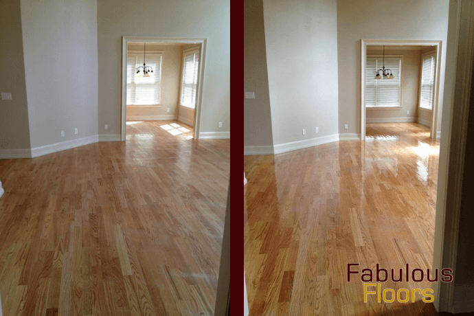 before and after hardwood floor resurfacing in Breckenridge, CO