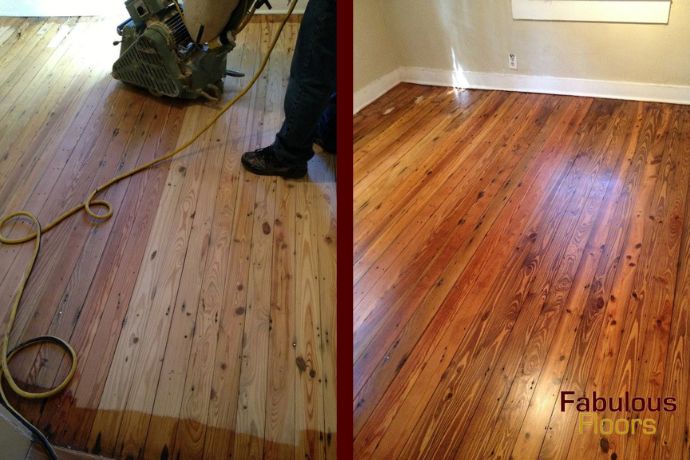 before and after floor refinishing in boulder