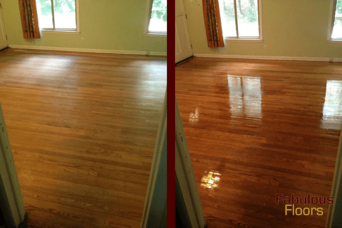 before and after floor refinishing service in parker, co