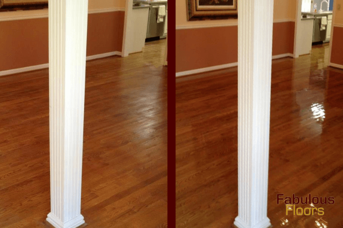 before and after hardwood resurfacing in broomfield, co