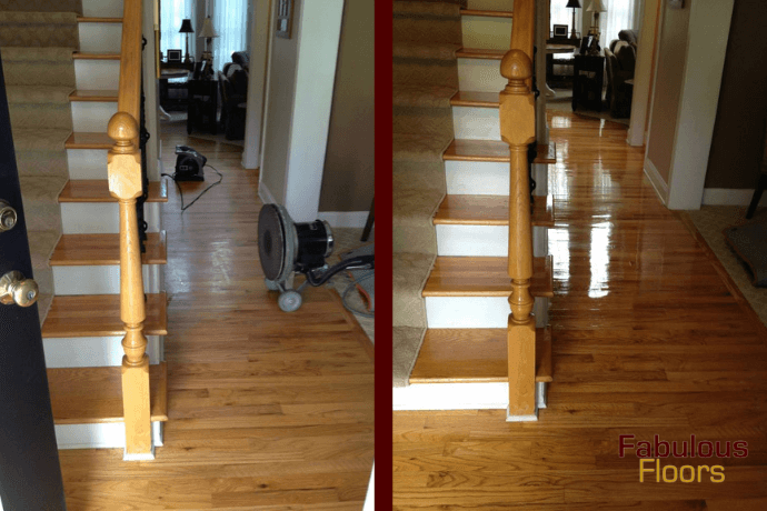 before and after hardwood floor resurfacing in edgewater, co